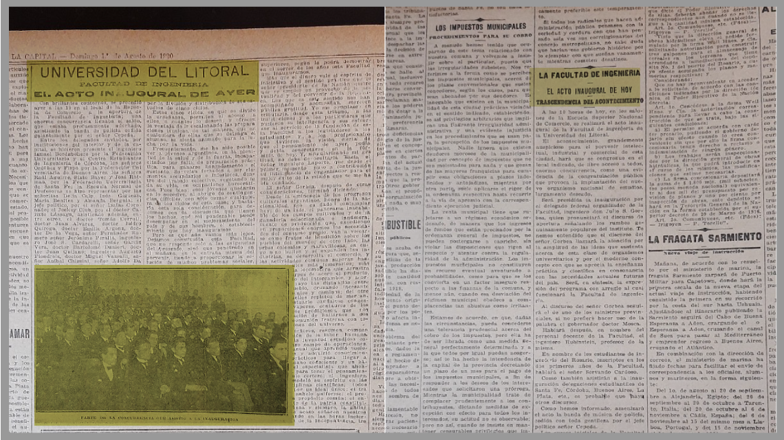 1920: la inauguración de la Facultad en los medios de comunicación